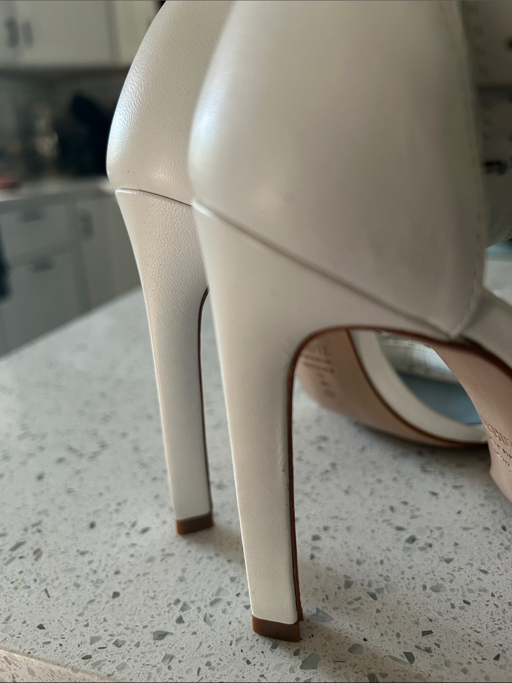 SCHUTZ Linsey White Leather Rhinestone Ankle Strap High Heel Stiletto Sandals 7 - Picture 11 of 13